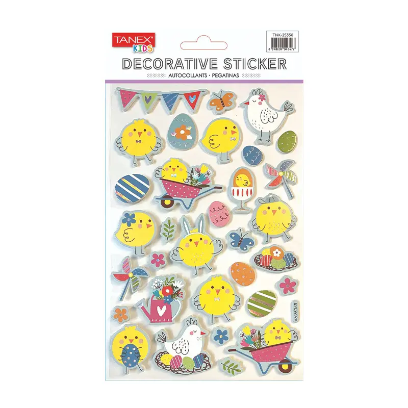 Taneks Puffy Dekoratif Sticker Civciv Serisi x 5 Li Paket