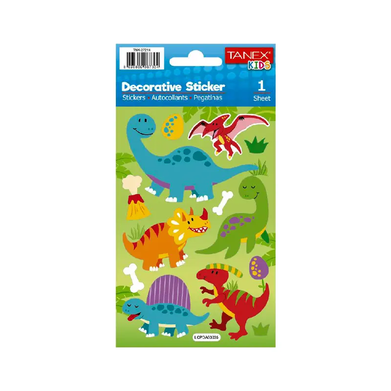 Taneks 27214 Puffy Dekoratif Sticker Bebek Dinazorlar Serisi x 5 Li Paket