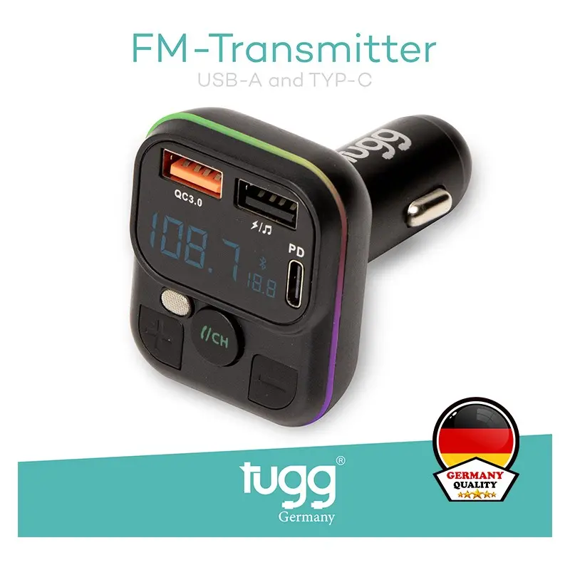 Tugg 104961 Germany Araç Şarj Cihazı Hızlı Çift Girişli C32 USB + Type C