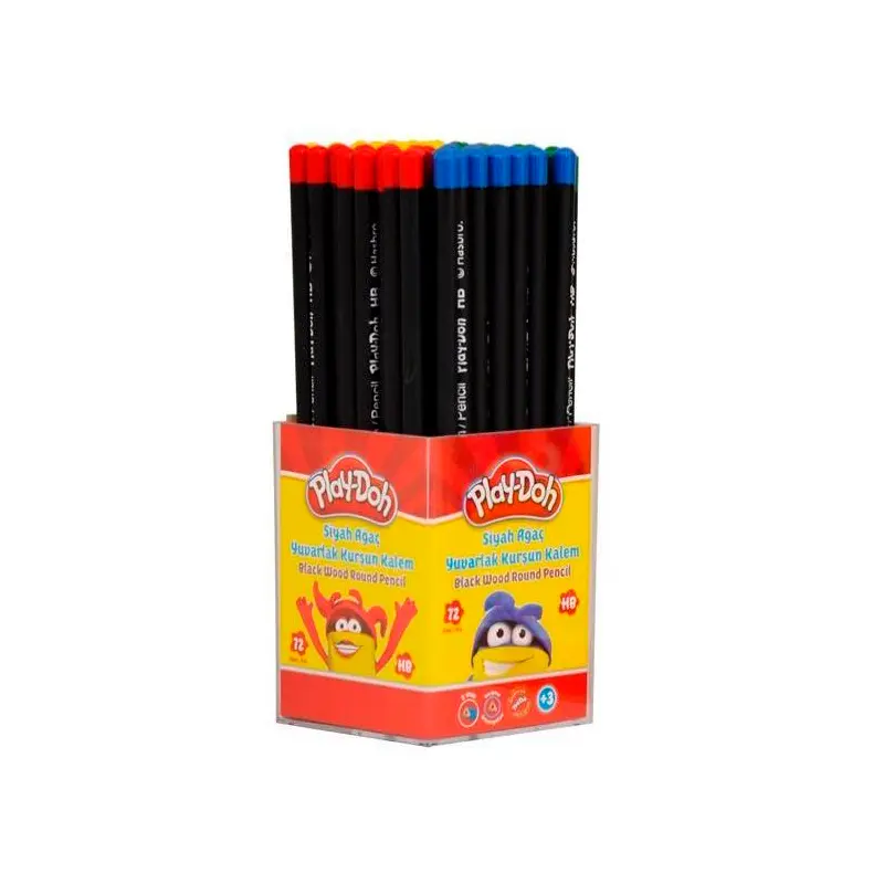 Play-Doh Siyah Ağaç Yuvarlak Gövde Kurşun Kalem HB x 72 Li Paket
