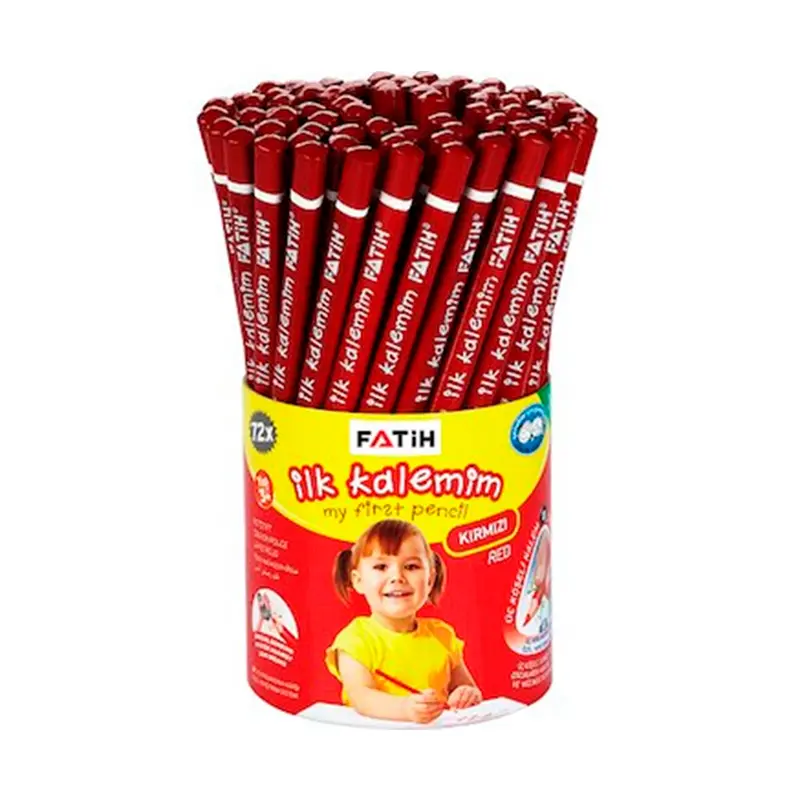 Fatih Jumbo Üçgen İlk Kalemim Kırmızı x 72 Li Paket