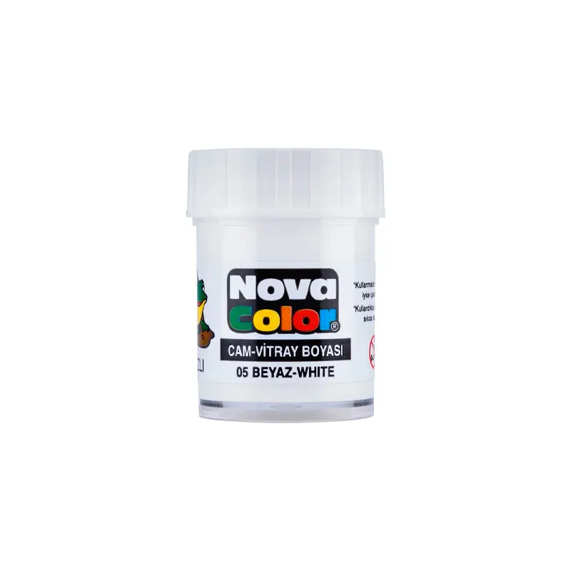 Nova Color Su Bazlı Cam Boyası Beyaz 30cc Şişe x 12 Li Kutu