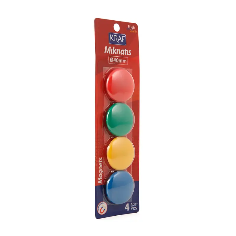 Kraf 504G Blisterli Mıknatıs 40mm x 4 Renk