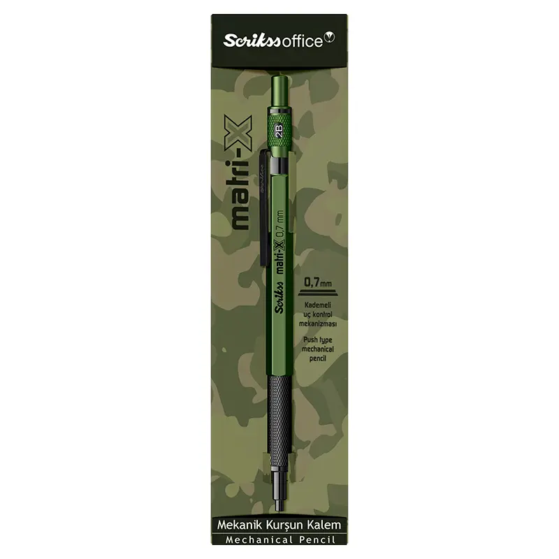 Scrikss Matri-X Metal Versatil Kalem 0.7mm Haki Yeşil