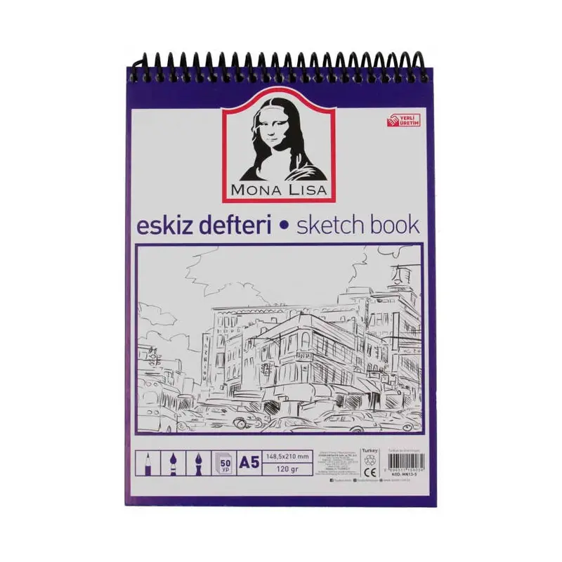 Südor Monalisa Telli Eskiz Defteri A5 120 Gr. 50 Yaprak