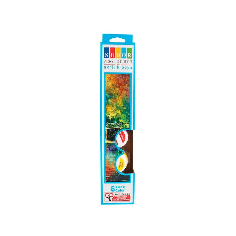 Südor SD121 Akrilik Boya Takım Pet 6 Renk x 15 ML