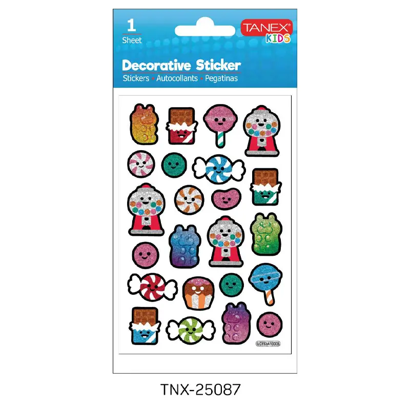 Taneks 25087 Puffy Dekoratif Sticker Tatlı Çikolata Serisi x 5 Li Paket