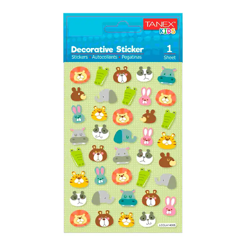 Taneks 25155 Puffy Dekoratif Sticker Sevimli Hayvanlar Serisi x 5 Li Paket