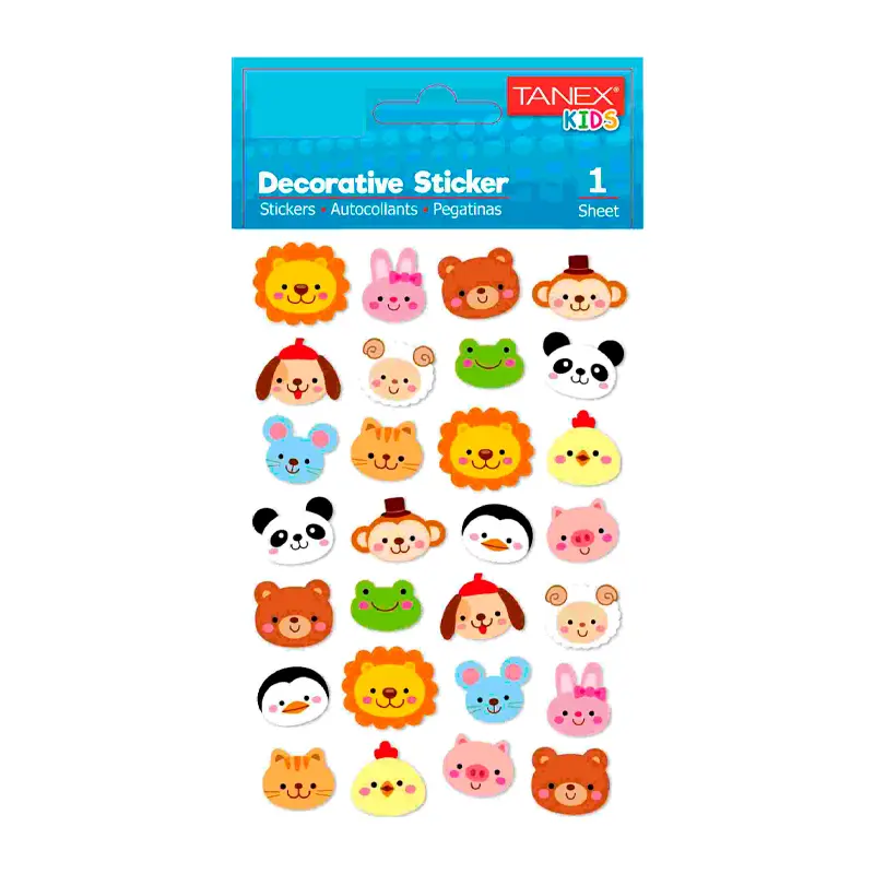 Taneks 25185 Puffy Dekoratif Sticker Orman Canlıları Serisi x 5 Li Paket