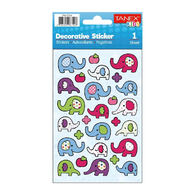 Taneks 27233 Puffy Dekoratif Sticker Sevimli Filler Serisi x 5 Li Paket