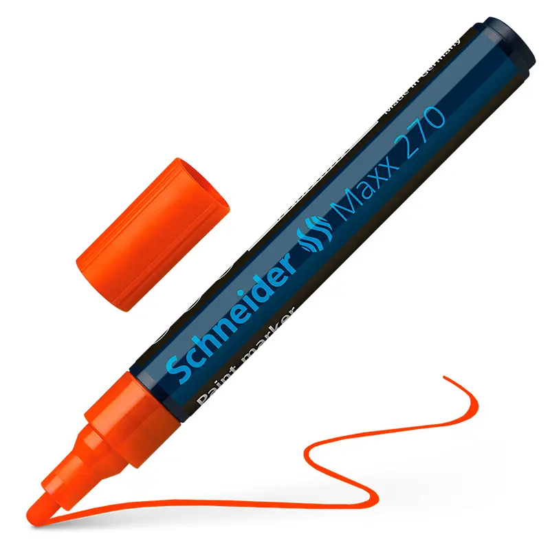 Schneider 127006 Maxx 270 Boya Markörü 1.0 - 3.0mm Turuncu x 10 Lu Kutu