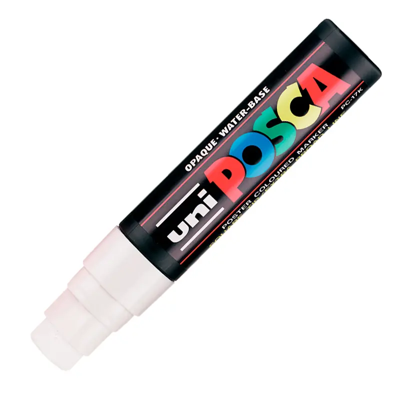 Uni-Ball PC-17K Posca Su Bazlı Poster Markörü 15.0mm Beyaz x 5 Li Kutu